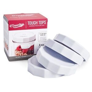 🍶Masontops Tough Tops Wide Mouth Mason Jar Lids 4-Pack🍶 🆕